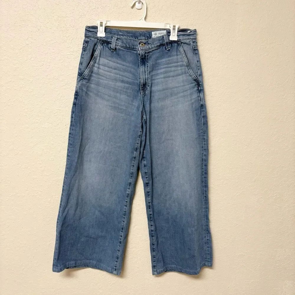 Adriano Goldschmied Jeans Stella Low Slung Palazzo Wide Leg Size 30 Light Wash